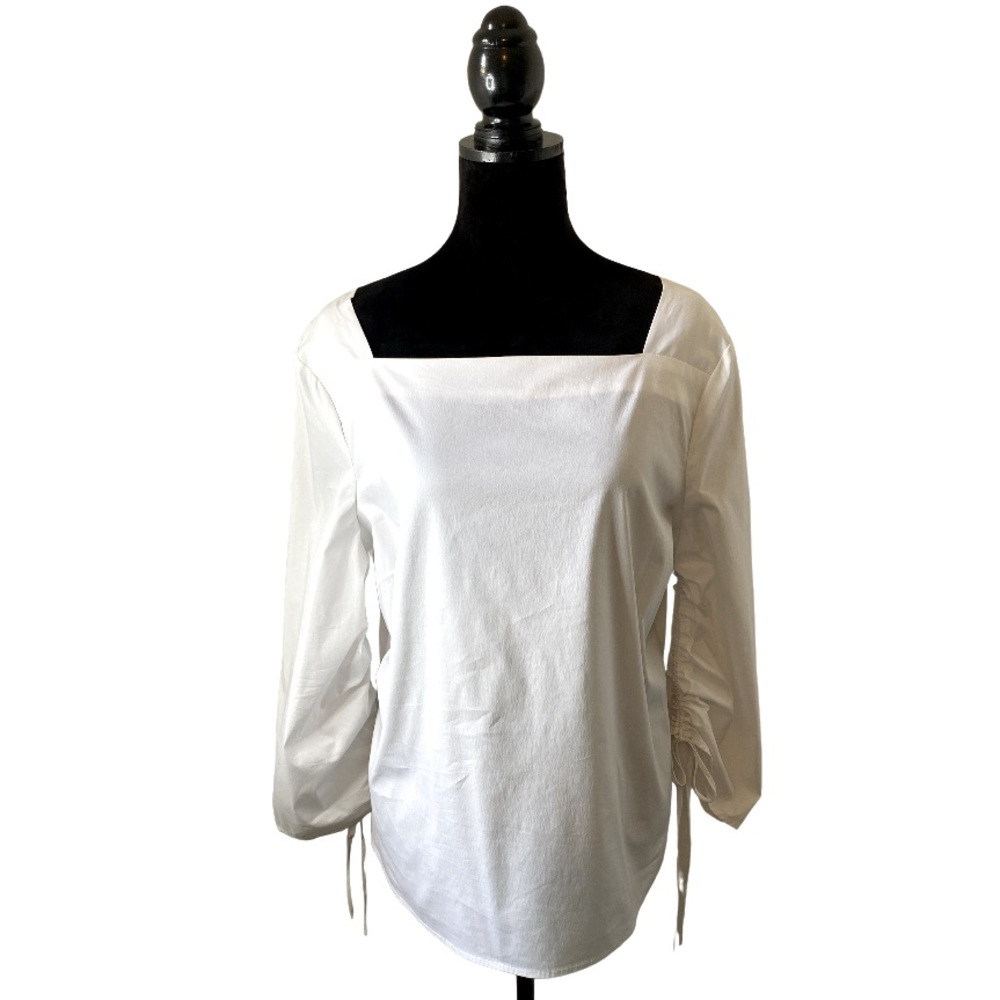 H by Halston Ruched Sleeve Top